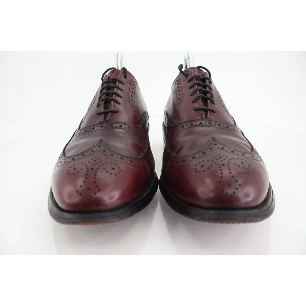Allen Edmonds Mens Chester Oxford Size 9.5 D Burgundy Wingtip Brogue Dress Shoe